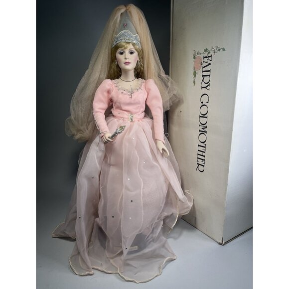 The Danbury Mint 27” Fairy Godmother Porcelain Doll, Disney Cinderella in Box - Picture 1 of 11